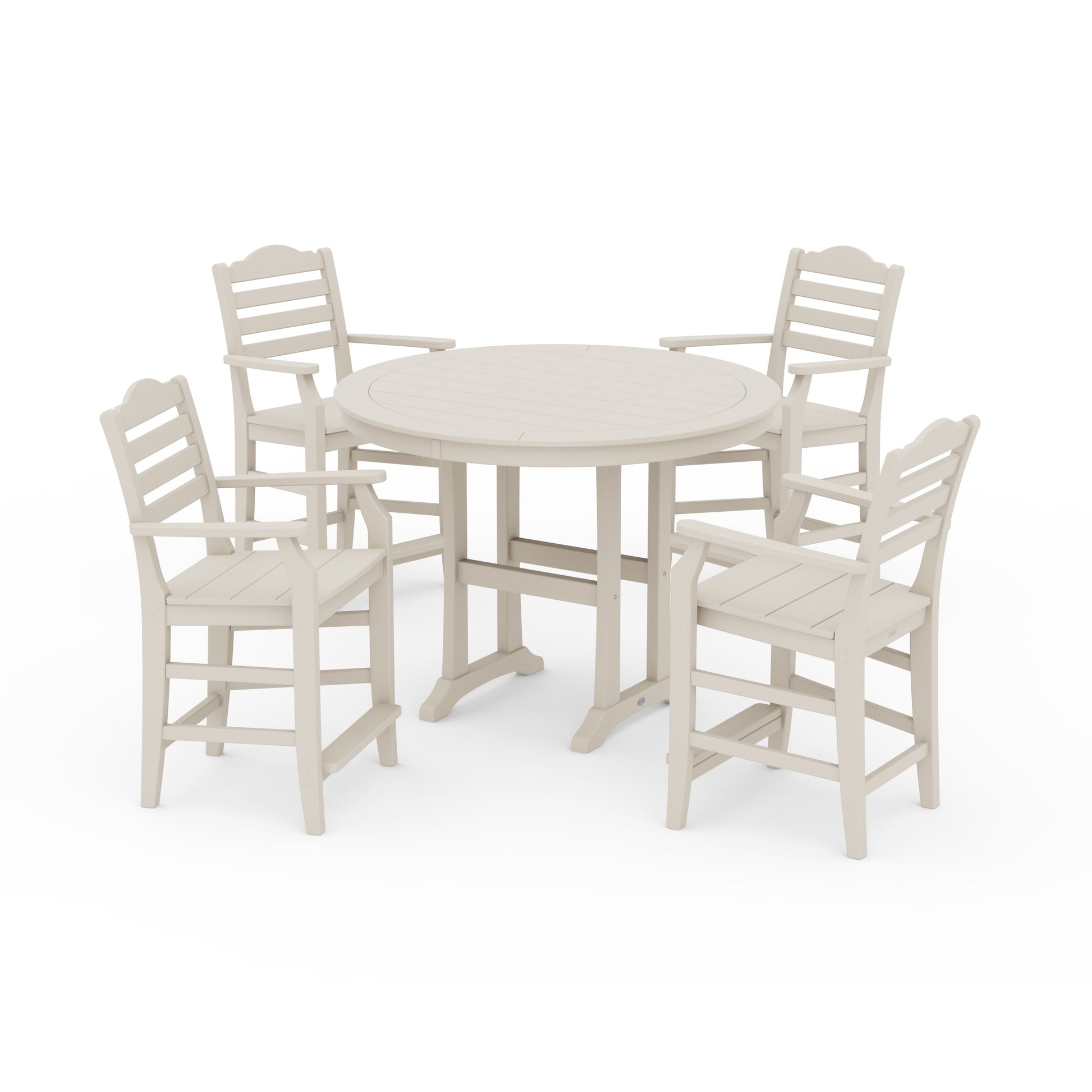 POLYWOOD Savannah 5-Piece Round Counter Set — Sand