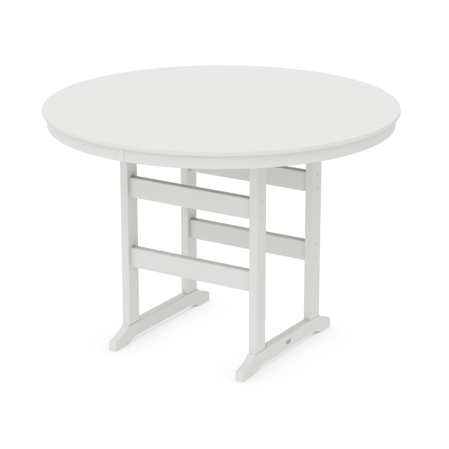 POLYWOOD 60" Round Farmhouse Bar Table — Vintage White
