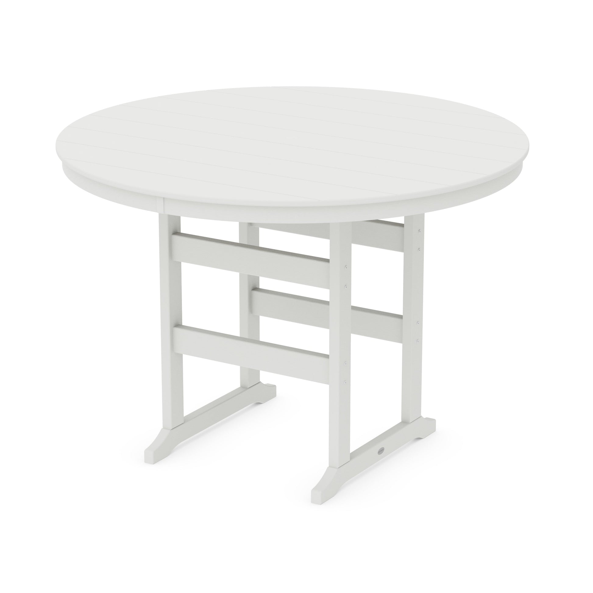 POLYWOOD 60" Round Farmhouse Bar Table — Vintage White
