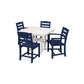 POLYWOOD La Casa Café 5-Piece Farmhouse Dining Set with Trestle Legs/2 Side Chairs + 2 Arm Chairs + Square Dining Table FREE SHIPPING