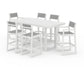 POLYWOOD EDGE Sling 7-Piece Bar Table Set — White / Metallic Sling