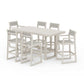 POLYWOOD EDGE Sling 7-Piece Bar Table Set — Sand / Birch Sling
