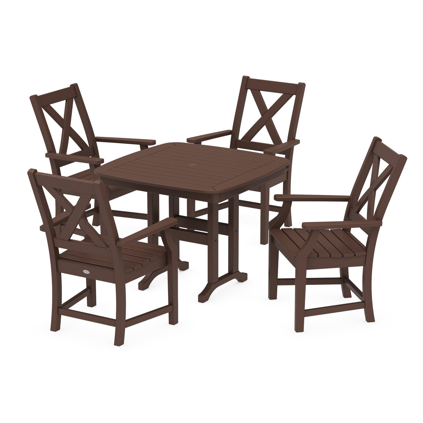 POLYWOOD Braxton 5-Piece Dining Set — Mahogany