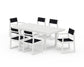 POLYWOOD EDGE Sling 7-Piece Dining Set — Vintage White / Black Sling