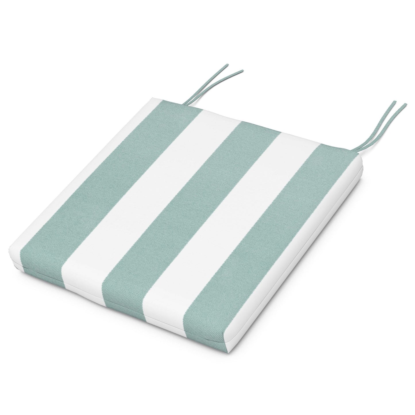 POLYWOOD Acadia Dining Side Seat Pad — Cabana Stripe Glacier Spa