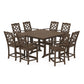 POLYWOOD Chinoiserie 9-Piece Square Farmhouse Counter Set with Trestle Legs — Kona