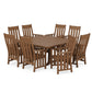 POLYWOOD Acadia 9-Piece Square Farmhouse Dining Set with Trestle Legs — Teak
