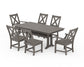 POLYWOOD Braxton 7-Piece Farmhouse Dining Set With Trestle Legs — Driftwood