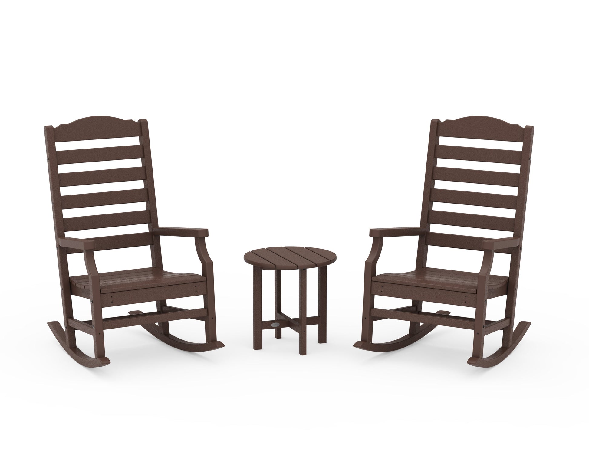 POLYWOOD Savannah 3-Piece Rocking Chair Set — Mahogany