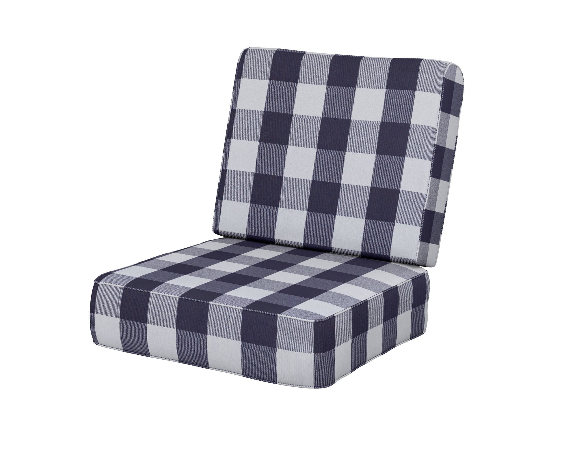POLYWOOD Ateeva Harbour Seat and Back Cushion — Buffalo Plaid Navy