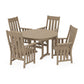 POLYWOOD Acadia 5-Piece Round Farmhouse Dining Set — Vintage Sahara