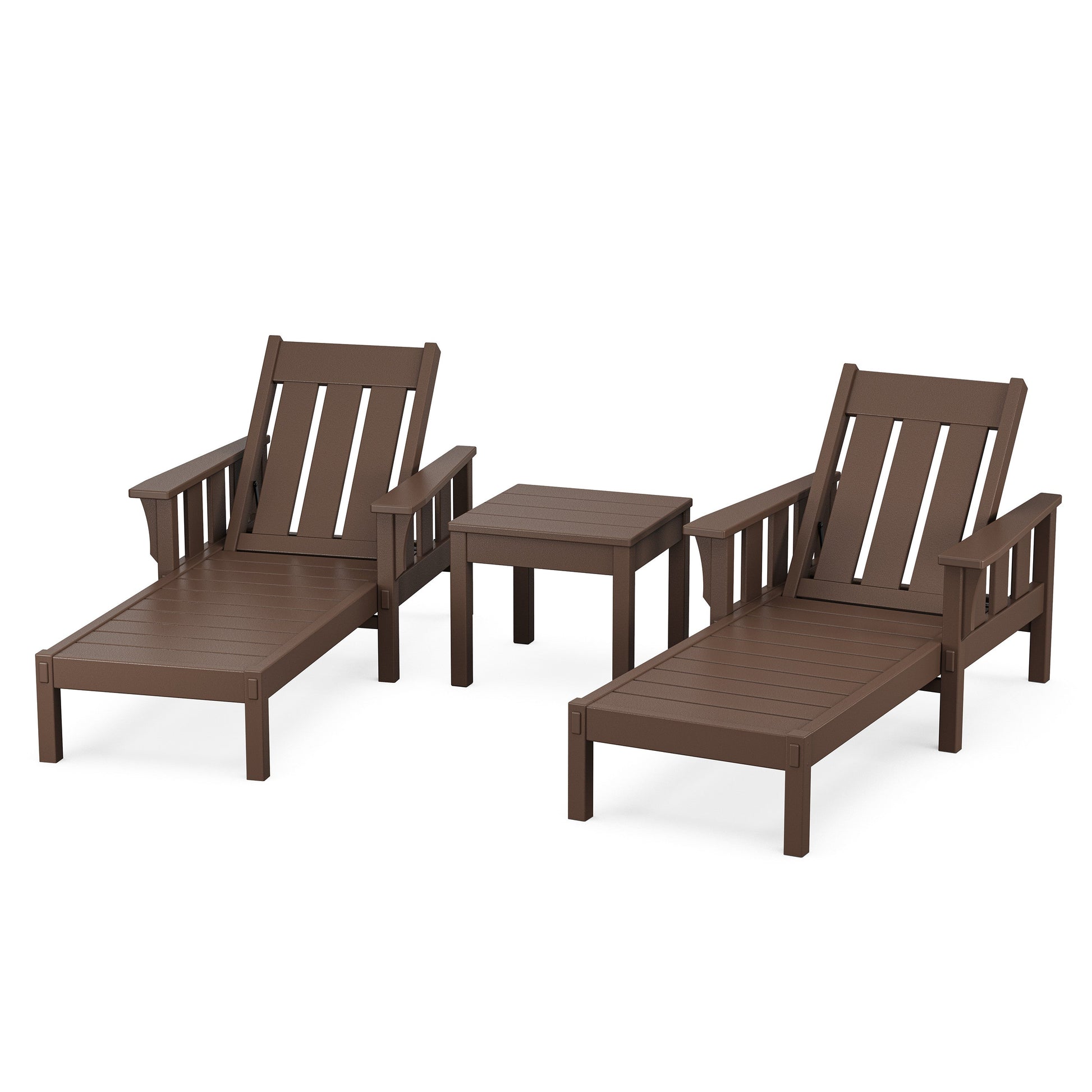 POLYWOOD Acadia 3-Piece Chaise Set — Mahogany