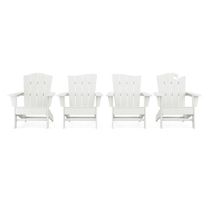POLYWOOD Wave Collection 4-Piece Adirondack Chair Set in Vintage Finish FREE SHIPING