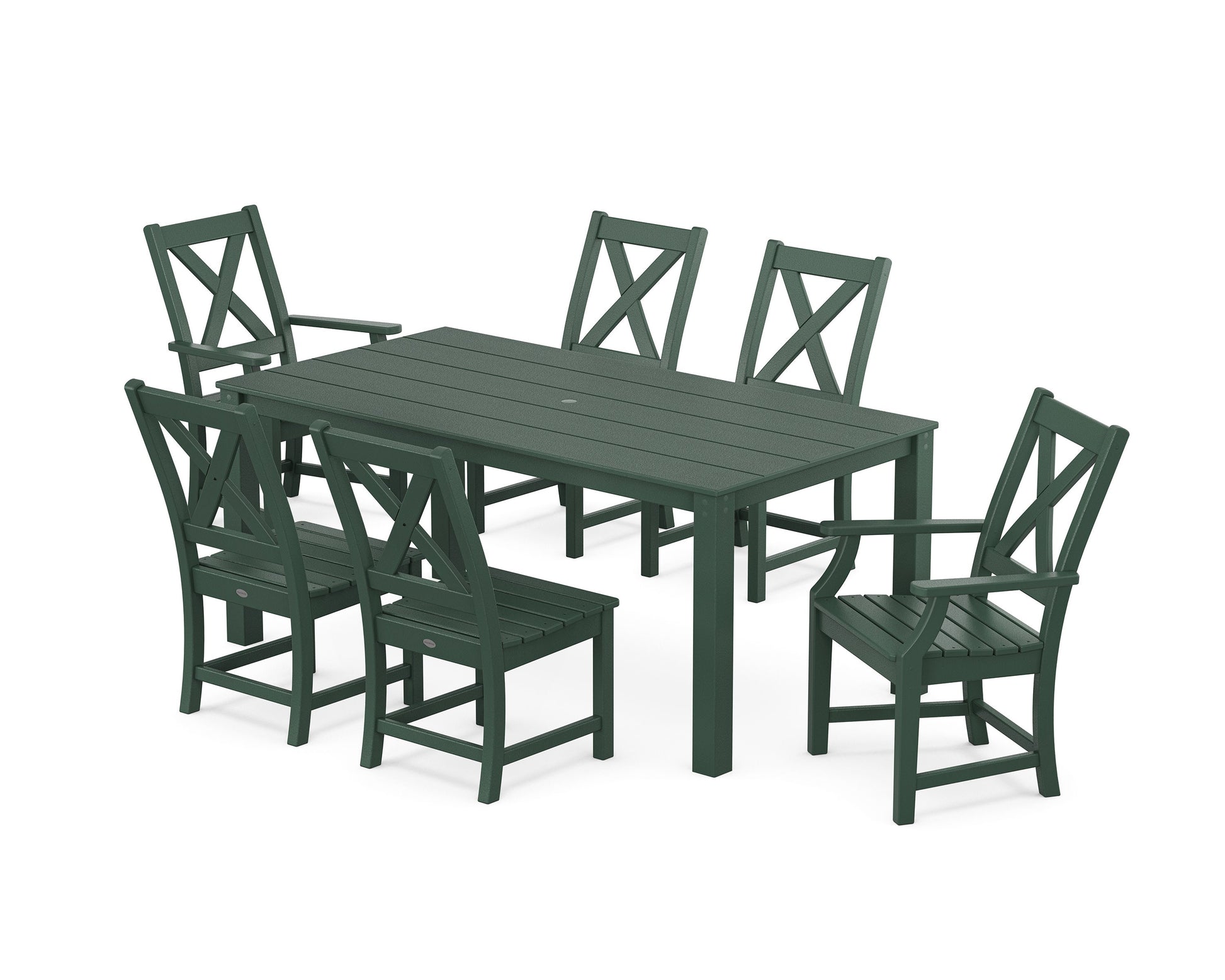POLYWOOD Braxton 7-Piece Parsons Dining Set — Green