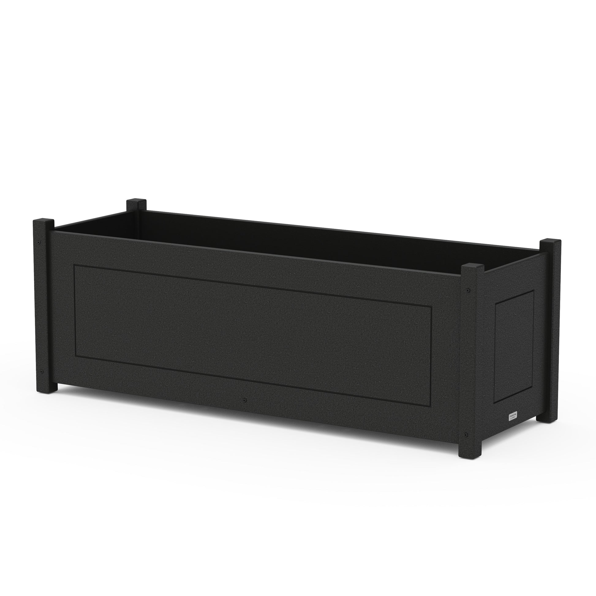 POLYWOOD Country Living Large Rectangle Triple Planter Box — Black