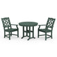 POLYWOOD Chinoiserie 3-Piece Farmhouse Dining Set — Green