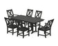 POLYWOOD Braxton 7-Piece Farmhouse Dining Set — Black