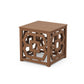 POLYWOOD Chinoiserie Umbrella Stand Accent Table — Teak