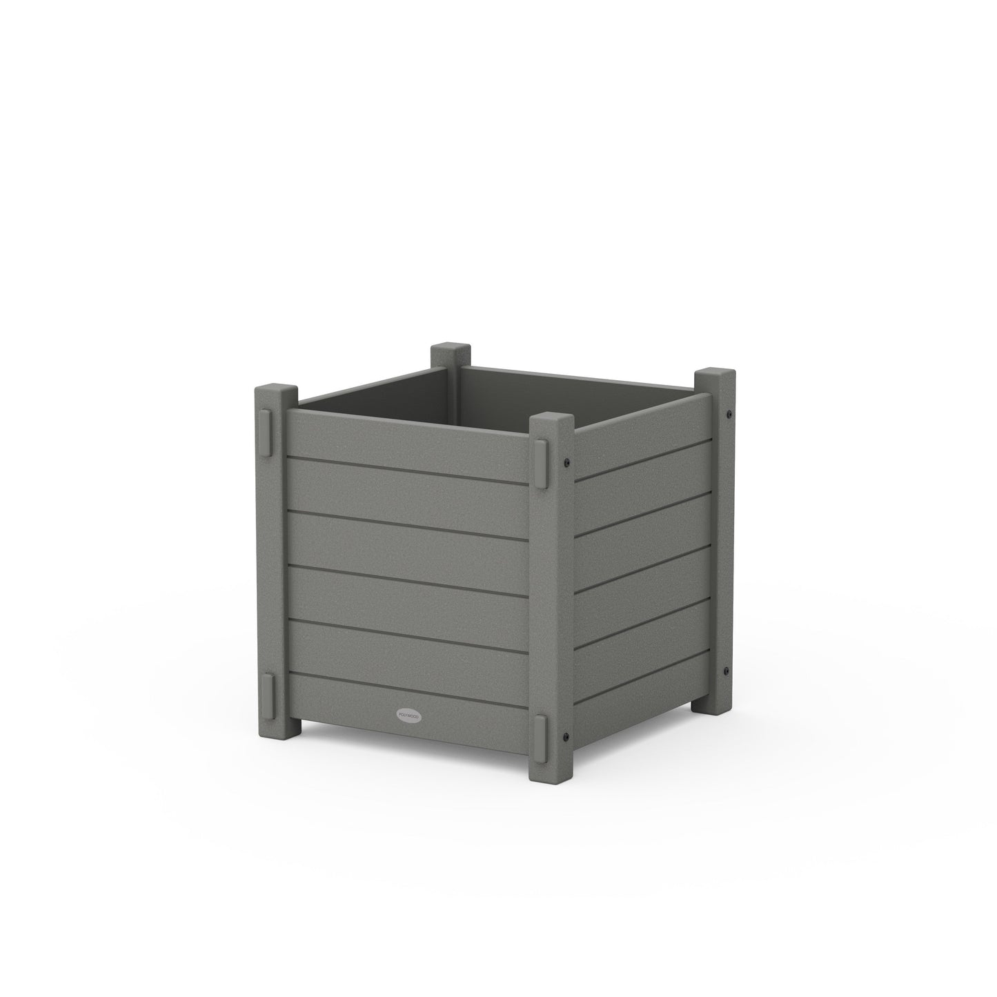 POLYWOOD Nautical Large Square Planter Box — Slate Grey
