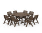 POLYWOOD Nautical Lowback 9-Piece Square Dining Set with Trestle Legs — Kona