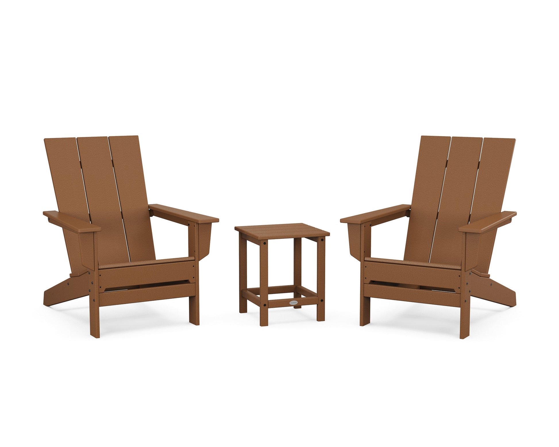 POLYWOOD 3-Piece Modern Studio Adirondack Set — Teak