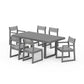 POLYWOOD EDGE Sling 7-Piece Dining Set — Slate Grey / Metallic Sling