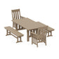 POLYWOOD Acadia 5-Piece Dining Set with Benches — Vintage Sahara