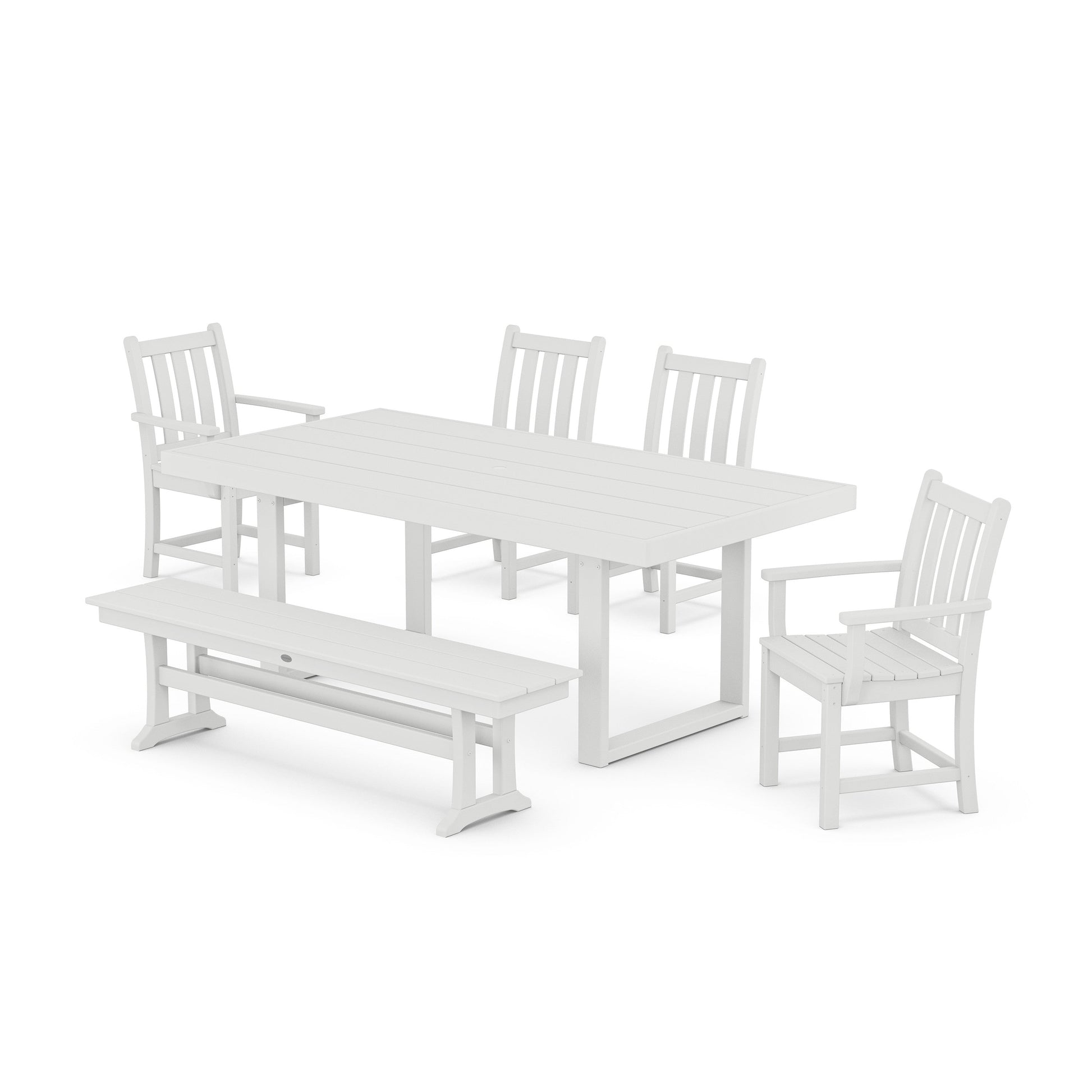 POLYWOOD Traditional Garden 6-Piece Dining Set — White