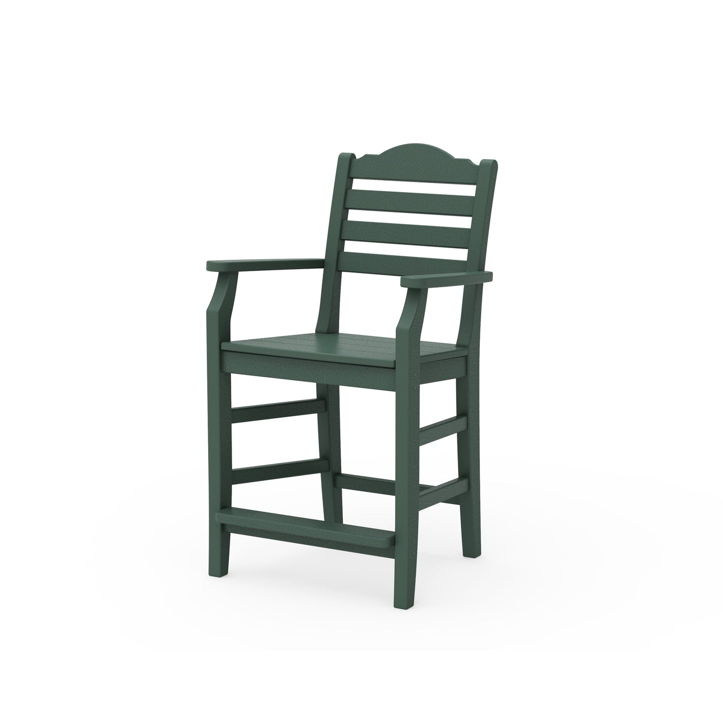 POLYWOOD Savannah Counter Arm Chair — Green