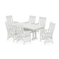 POLYWOOD Acadia Arm Chair 7-Piece Farmhouse Dining Set with Trestle Legs — Vintage White