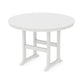 POLYWOOD Nautical Trestle 60" Round Bar Table — White