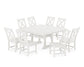 POLYWOOD Braxton Side Chair 9-Piece Farmhouse Dining Set — Vintage White
