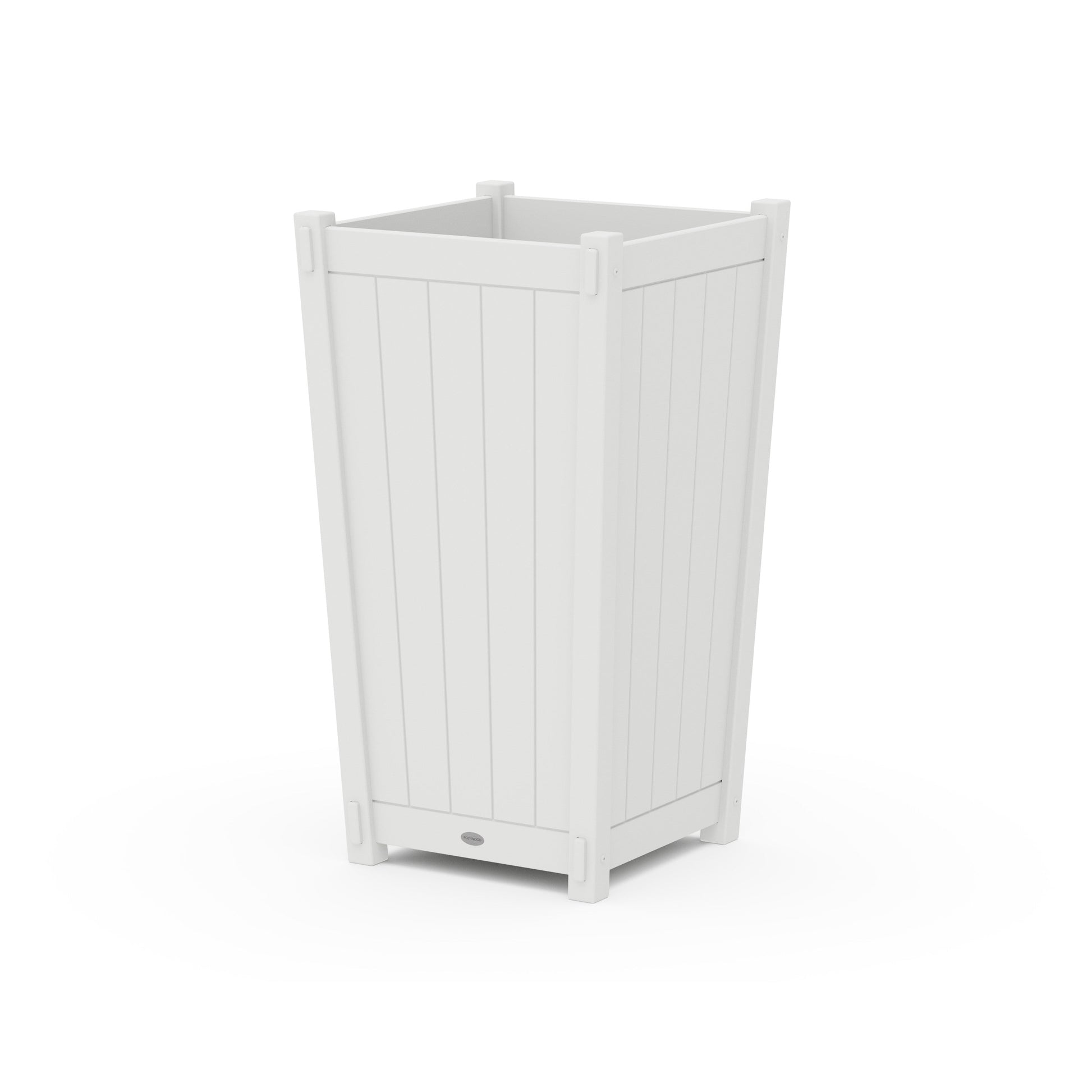 POLYWOOD Vineyard Large Tapered Square Tall Planter Box — White
