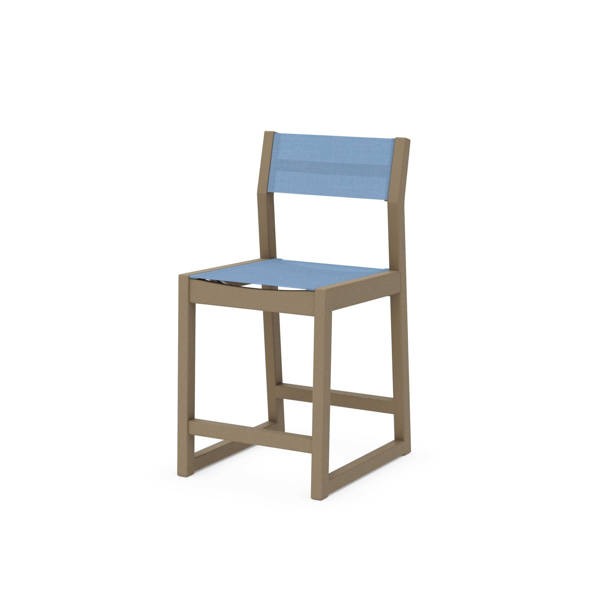 POLYWOOD EDGE Sling Counter Side Chair — Vintage Sahara / Poolside Sling