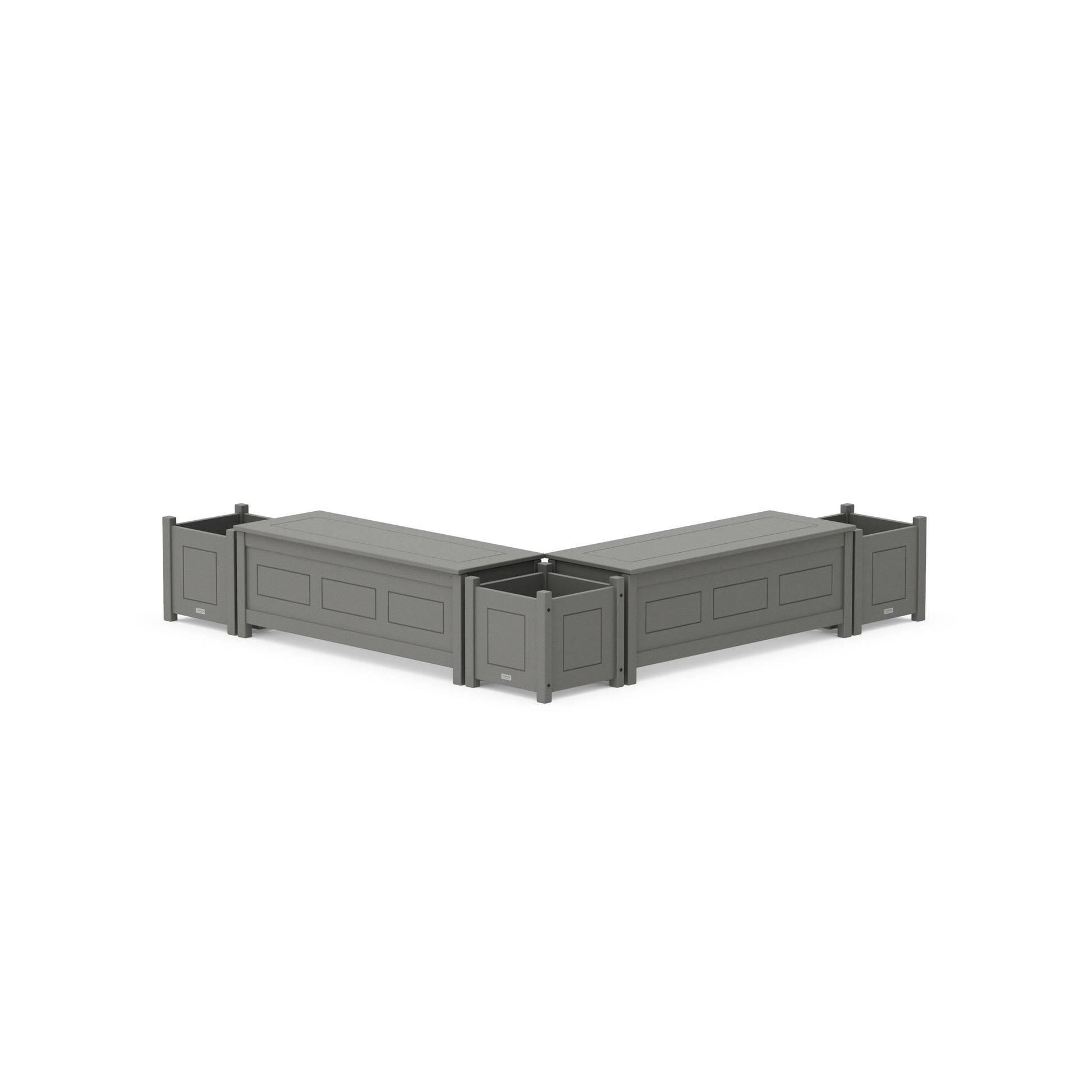 POLYWOOD 48" Country Living Straight Double Planter Storage Bench Set