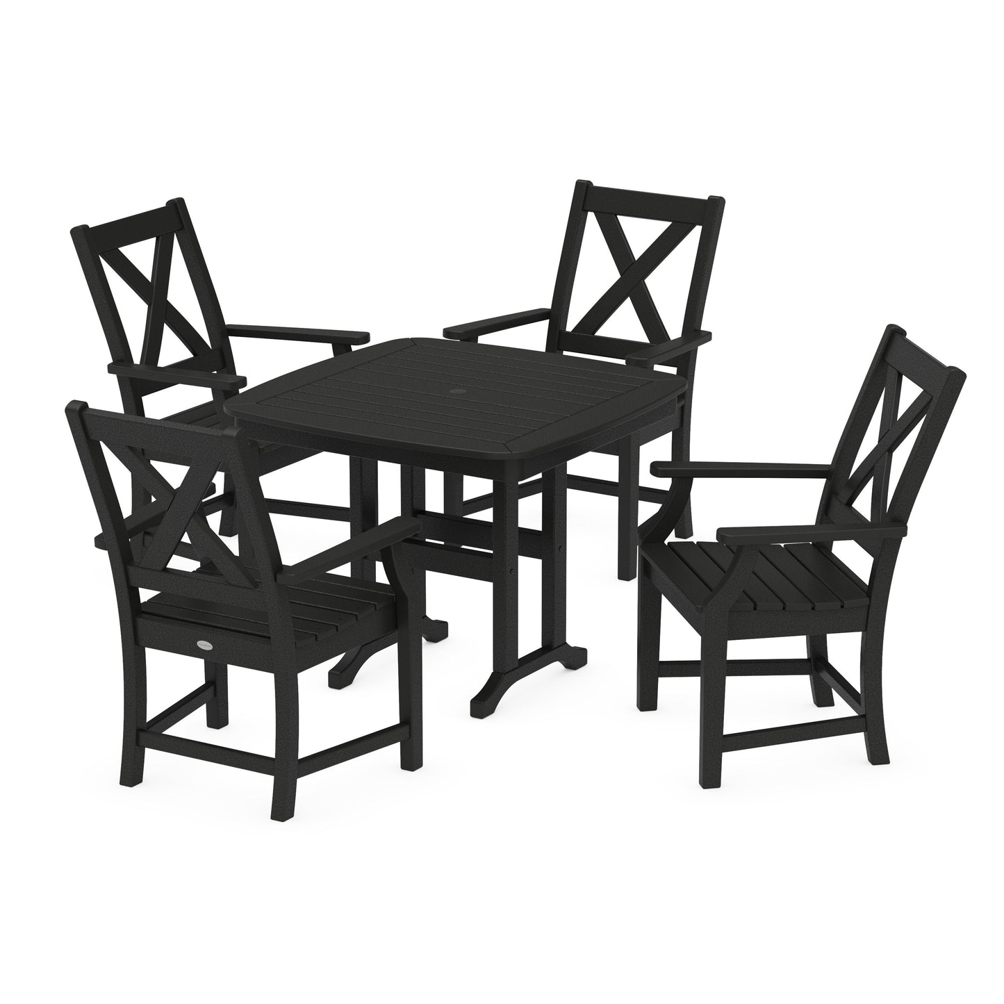 POLYWOOD Braxton 5-Piece Dining Set — Black