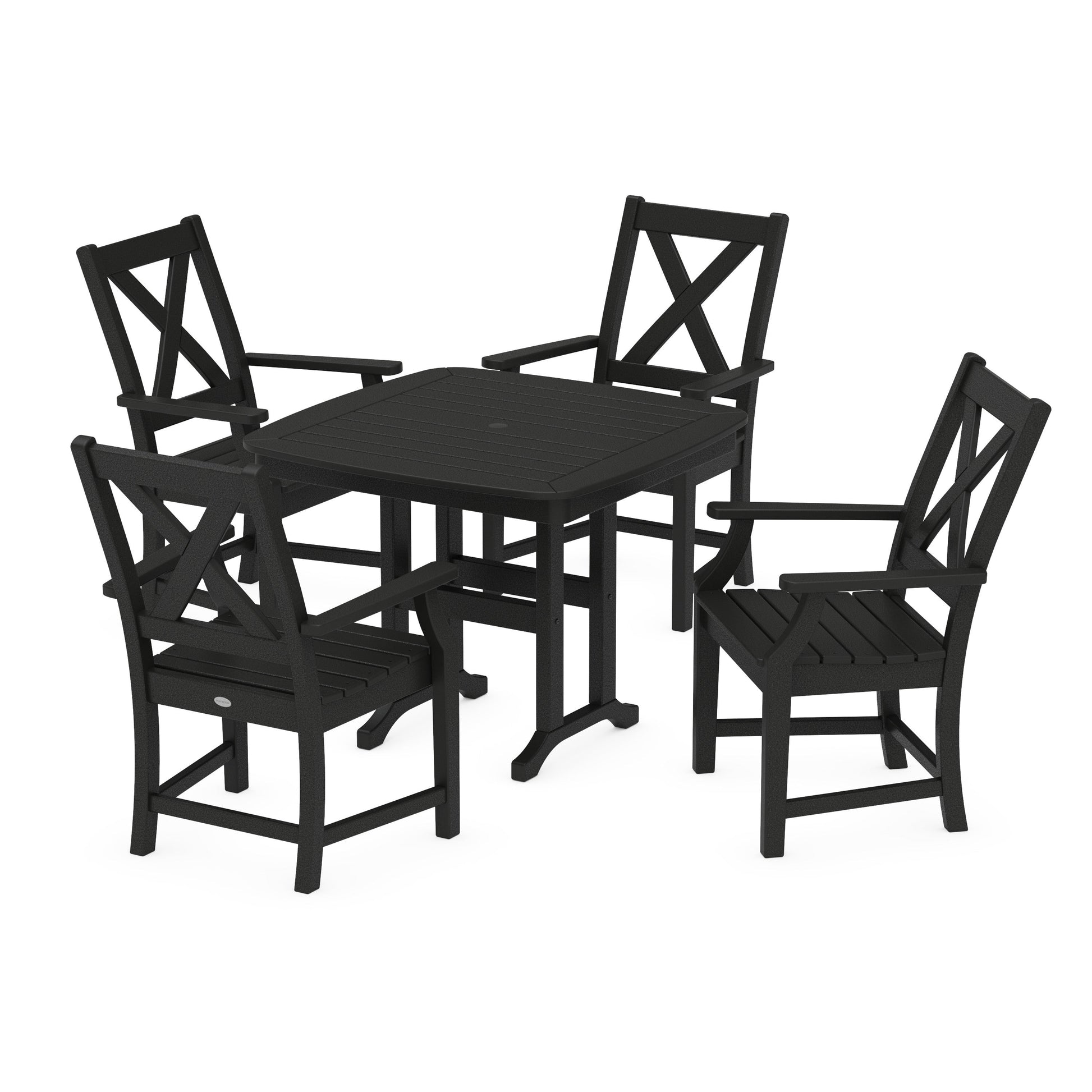 POLYWOOD Braxton 5-Piece Dining Set — Black