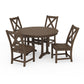 POLYWOOD Braxton Side Chair 5-Piece Round Dining Set With Trestle Legs — Kona