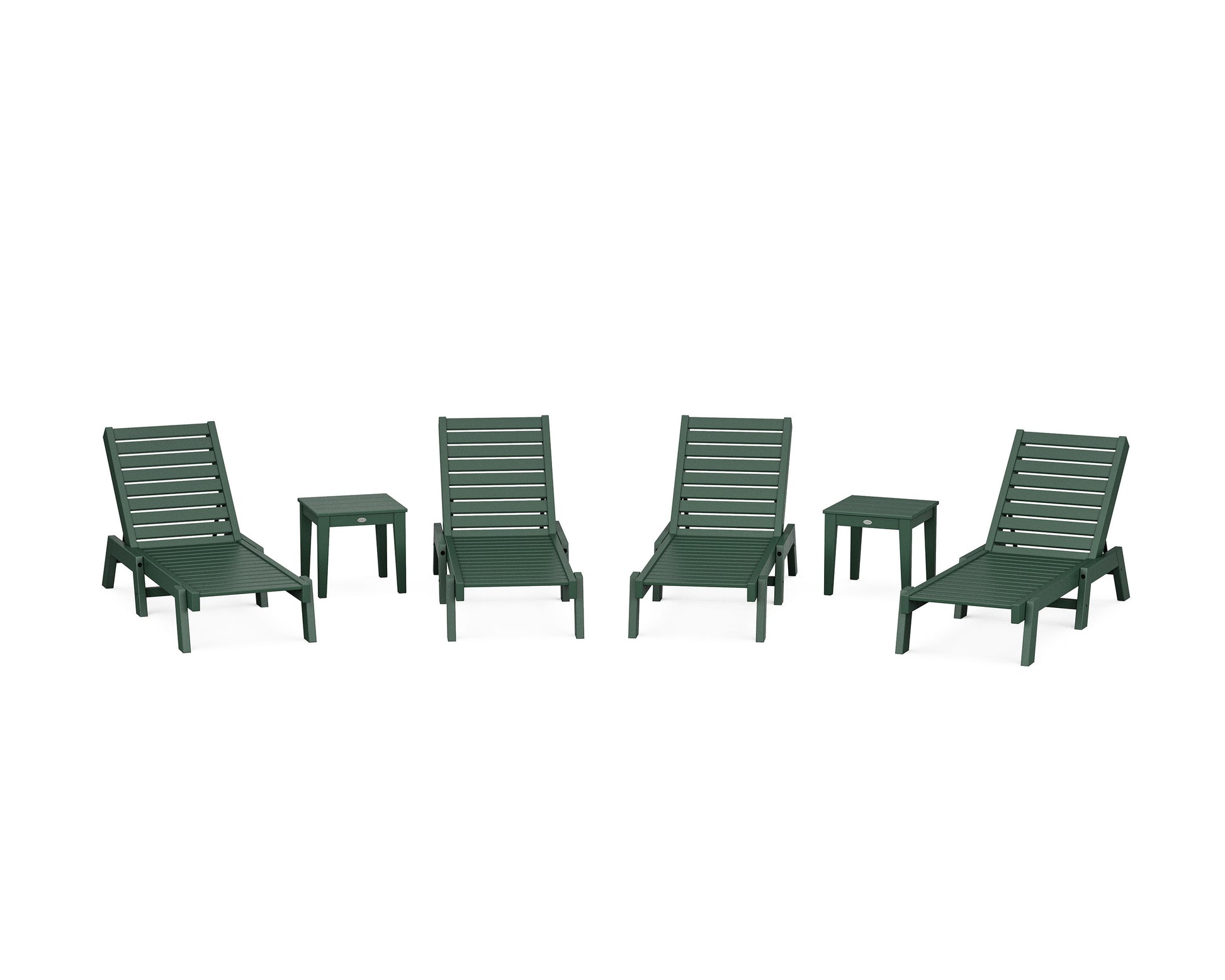 POLYWOOD Captain Chaise 6-Piece Set — Green