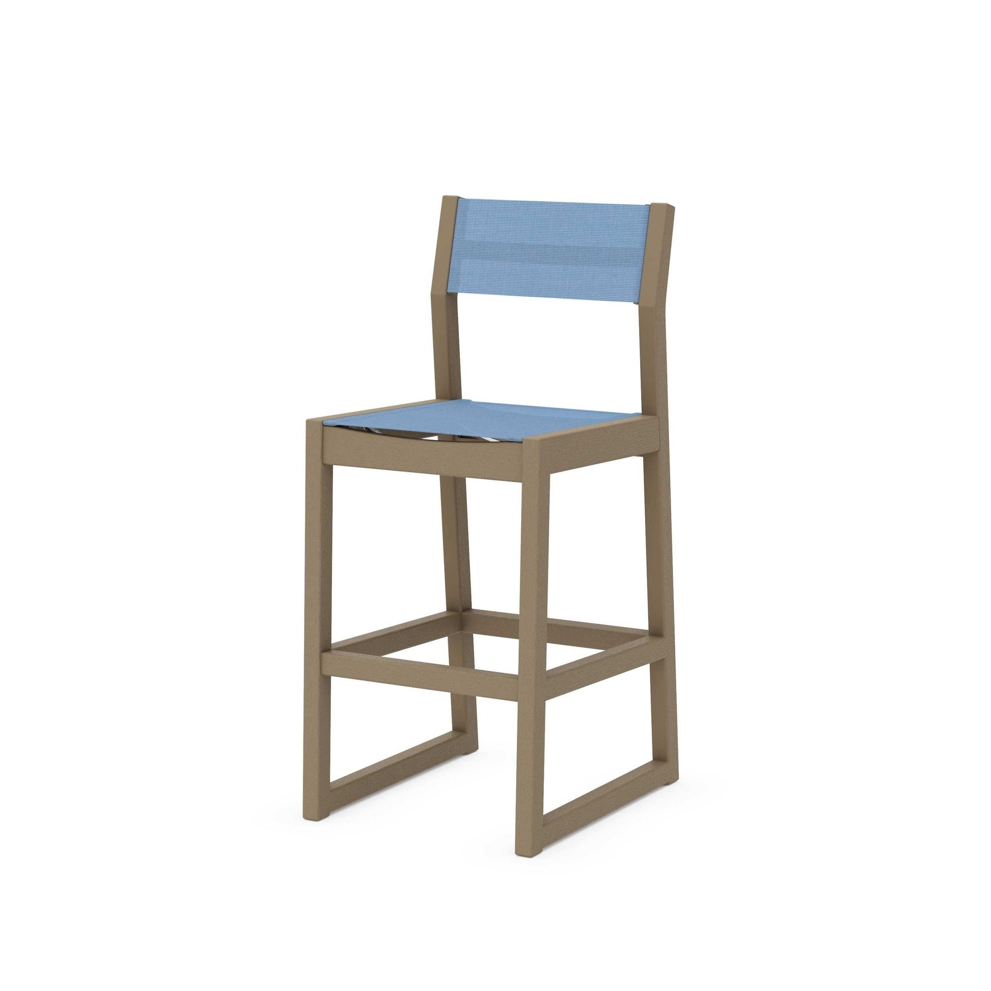 POLYWOOD EDGE Sling Bar Side Chair — Vintage Sahara / Poolside Sling