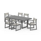 POLYWOOD EDGE Sling 7-Piece Dining Set — Slate Grey / Birch Sling