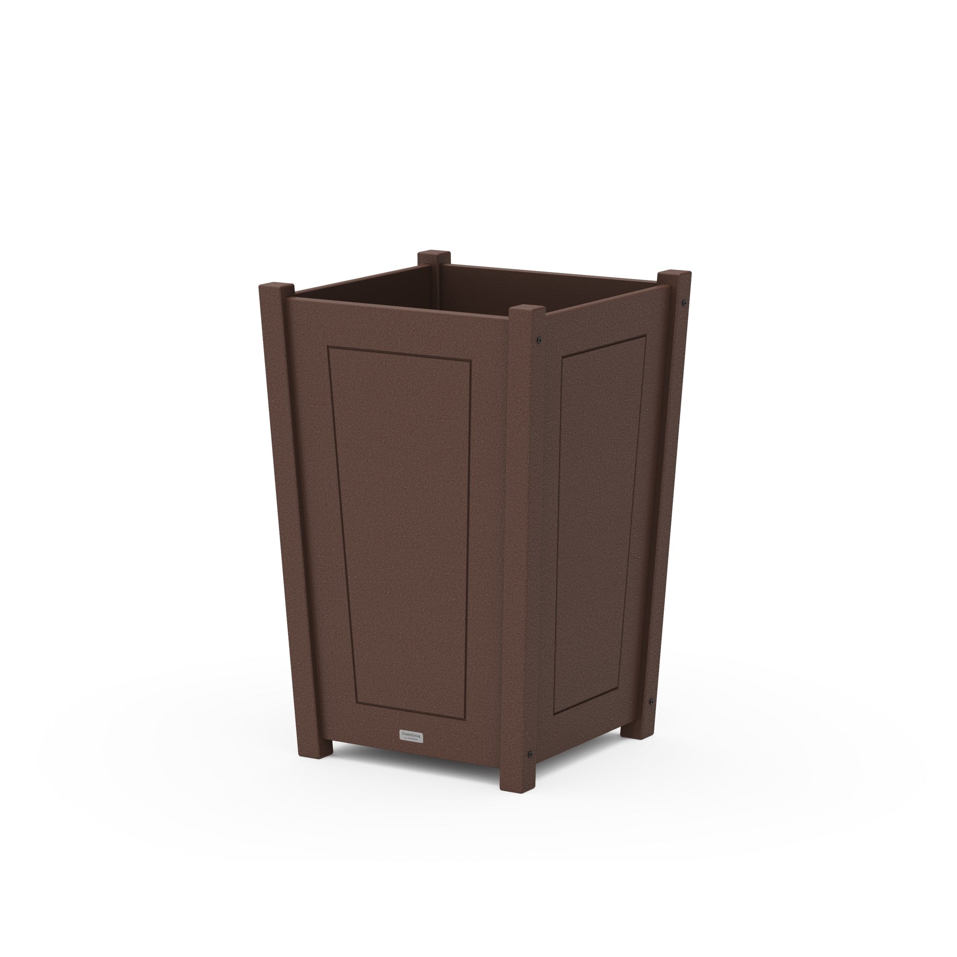 POLYWOOD Country Living Large Tapered Square Planter Box — Mahogany