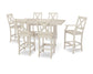 POLYWOOD Braxton 7-Piece Farmhouse Trestle Bar Set — Sand