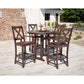 POLYWOOD Braxton 5-Piece Nautical Trestle Arm Chair Bar Set