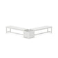 POLYWOOD 60" Vineyard L- Shaped Planter Bench Set — White