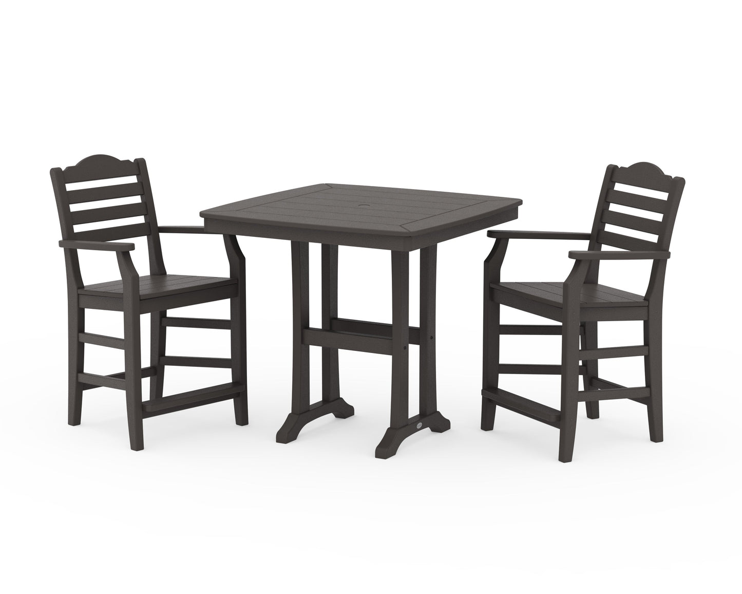 POLYWOOD Savannah 3-Piece Counter Set with Trestle Legs — Vintage Coffee