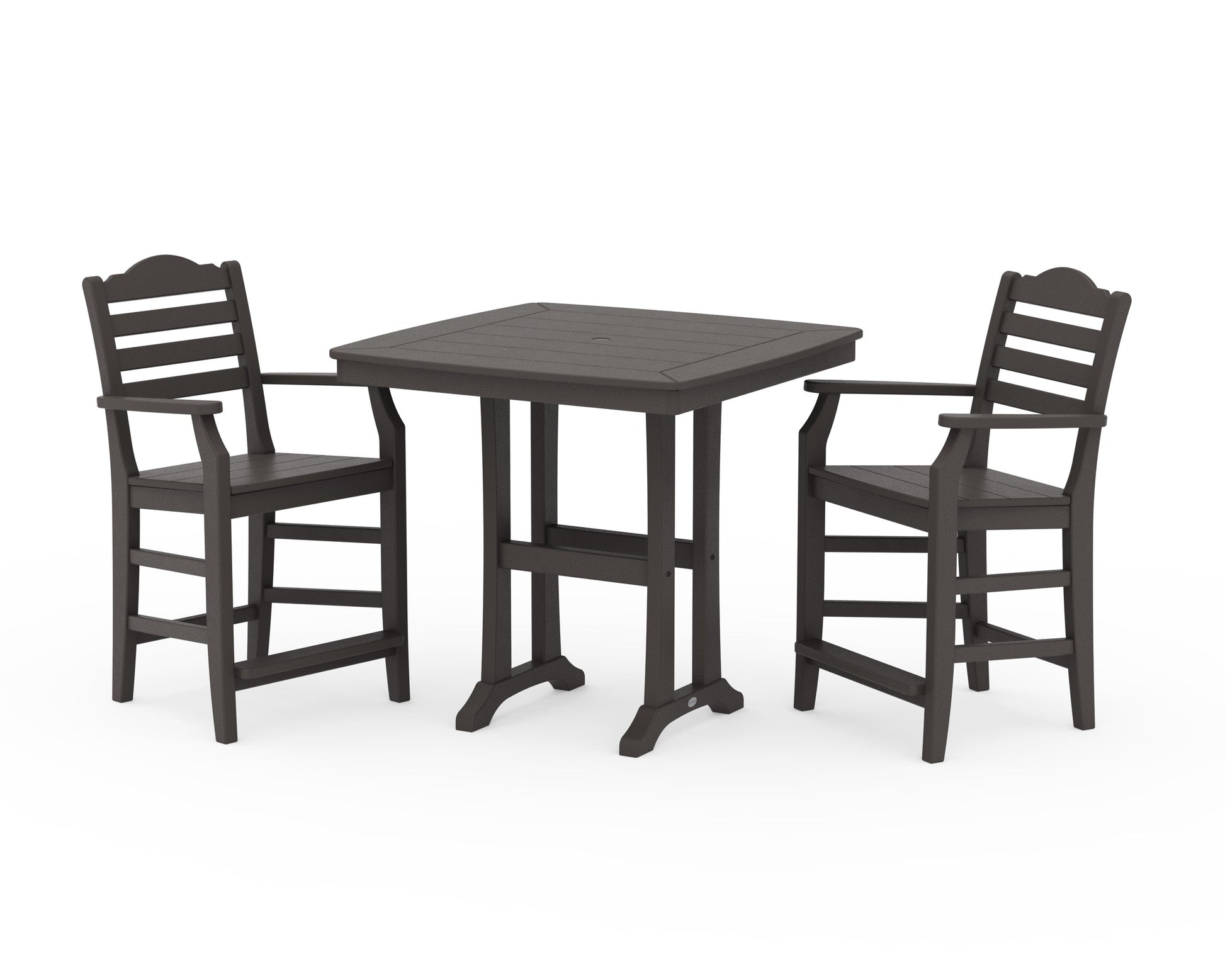 POLYWOOD Savannah 3-Piece Counter Set with Trestle Legs — Vintage Coffee