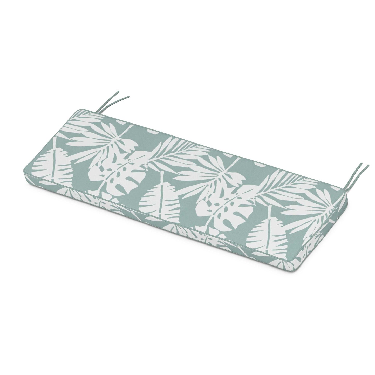 POLYWOOD Chinoiserie Bench Seat Cushion — Leaf Glacier Spa