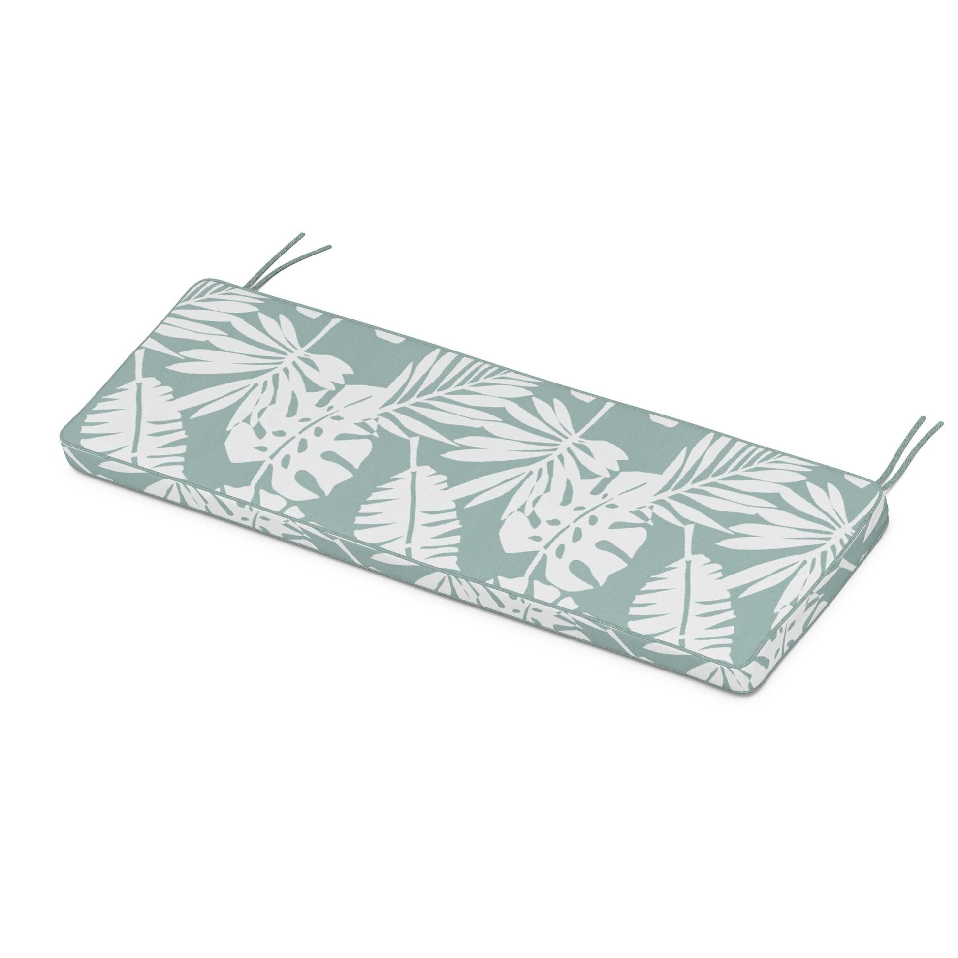 POLYWOOD Chinoiserie Bench Seat Cushion — Leaf Glacier Spa
