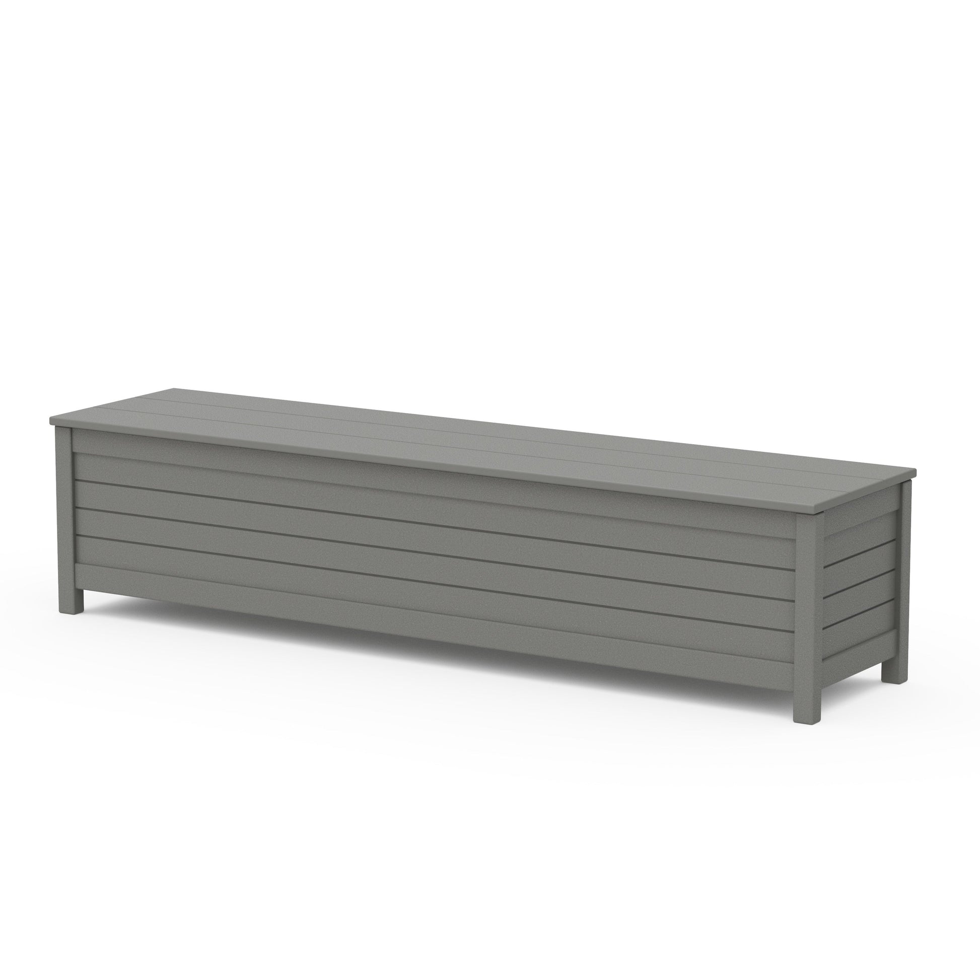 POLYWOOD Nautical 72" Storage Bench — Slate Grey
